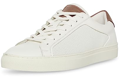 Steve Madden Herren Finneas Sneaker, Weißes Leder, 44 EU