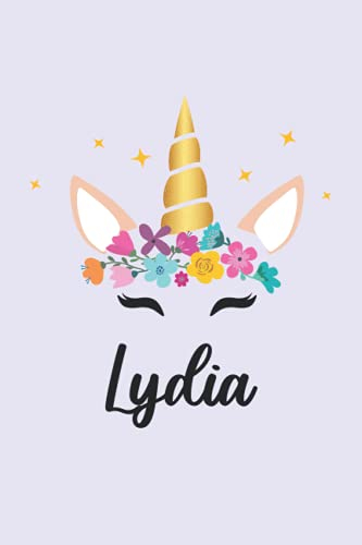 Lydia: Personalized Name Notebook | Wide Ruled Paper Notebook Journal | For Teens Kids Students Girls| For Home School College | 6x9 inch 120pages