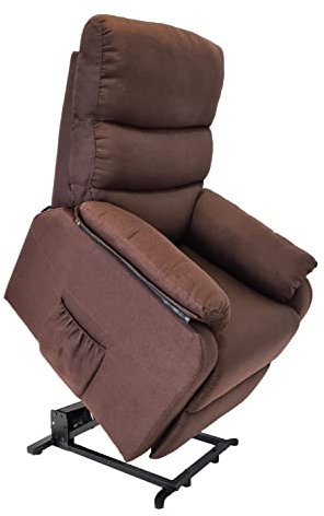 abc HOME Sessel | Polyester | braun | Fernbedienung | elektrisch | Aufstehfuntkion | Liegefunktion, Metall, ca. 90 cm T x 76 cm B x 97 cm H
