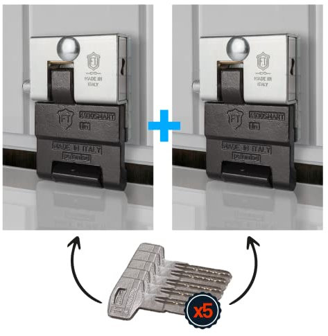 F.T. COPPIA di lucchetti di sicurezza per porta basculante garage box SMART 4930 EVOx2 Chiavi Uguali