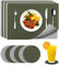 innislink Tischset Leder, 6er Platzsets Abwaschbar mit Untersetzer rutschfest Platzdeckchen Doppelseitigen Tischsets, PU Kunstleder Hitzebeständig für Küche Hause Restaurant - 43x30cm(Grün+Grau)