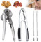 Nutcracker, 4 Pcs Nutcracker Kitchen Tool, Nut Crackers Tool, Funnel Walnut Pliers, Metal Nutcracker Multifunction, Walnut Plier Opener, Metal Nut Cracker Tool for All Sorts of Nuts (D)