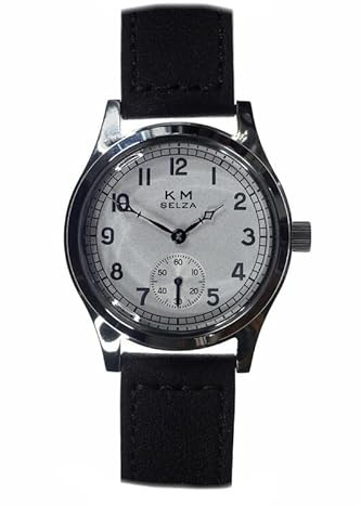 MWC Selza Kriegsmarine (German Navy) WW2 Pattern Automatik Stahl Braun Weib Silber Leder UnisexUhr