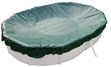 POWERHAUS24 Bâche Piscine d'hiver extra pour bassin huit formes et ovales max. 550 x 360 cm utilisable toute l'année, avec cordon de serrage et cliquet