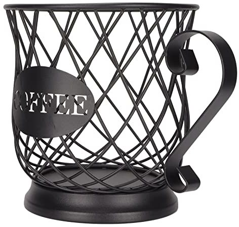 Wakects Portacialde da Caffè, Cestello per Capsule di Caffè per 25-30 Capsule, Porta Cialde di Caffè in Metallo, Cestello Porta Capsule Caffè, per Ufficio(Nero)