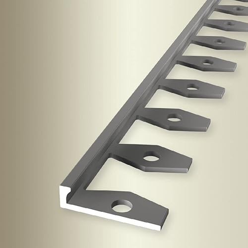 PROVISTON | Abschlussprofil | Breite: 21 mm | Höhe: 2 mm | Länge: 2500 mm | Aluminium eloxiert | Biegbares Profil | Silber | Offen Gestanzt