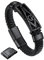 Bandmax Schwarzes Freimaurer Männerarmband Länge 23 CM Freimaurer Geflochtenes Armband mit Magnetverschluss Brüderschaft Lederarmband Klassisches Schmuckstück