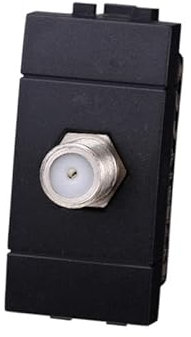 MODULI PRESE INTERRUTTORI SHUCKO PULSANTI TV DIMMER COMPATIBILE SERIE LIVING NERI - ETTROIT (CONNETTORE TV SATELLITARE)