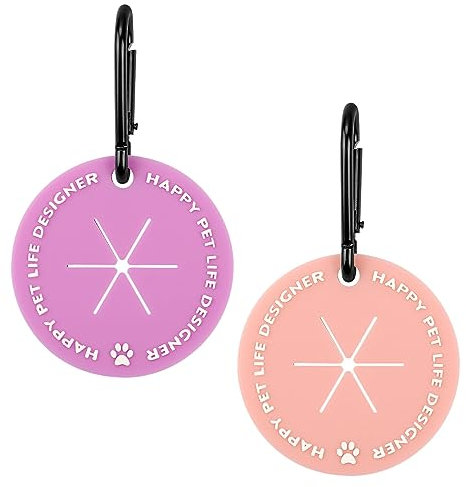 Jagowa 2 PCS Dog Poop Bag Holder Adjustable Waste Bag for Dog Lead Waste Bag Carrier Holder for Dog Walking Accessory (Purple and Pink)