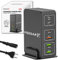 Feegar Tower 140W Ladestation USB 6-Port Desktop Wandladegerät,Tragbarer Mehrfach Port USB Ladegerät mit 6 USB-A und USB-C PD PPS Quick Charge QC 3.0