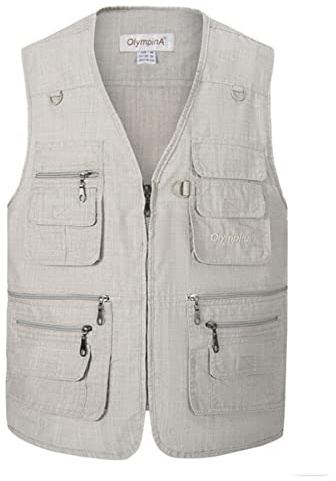Btmpmcs Homme Gilet de Pêche Gilet de Extérieur Décontracté Léger Respirant Veste sans Manches Veste de Sport Camping Chasse Photographie Gilet Veste avec Multi-Poche