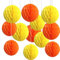 CC wonderland zone 12er Orange und Gelb Papier Wabenbälle,Seidenpapier Honeycomb Balls for Party Dekoration(6inch&10inch)