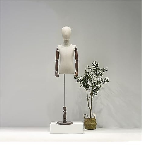 schneiderpuppe Kinder Schaufensterpuppe Einstellbar Schneiderpuppe Torso, Mit Abnehmbarem Kopf, Puppenkörper Für Kleinkinder Mit Holzsockel Für Window Shop Kleidung Display for Clothing Shop Dresses (