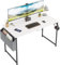 Schreibtisch, Computertisch mit Kopfhörer Halter und Aufbewahrungstasche, Stabil Arbeitstisch, Industrie-Design, PC Tisch, Kleiner Bürotisch Officetisch für Home, Office (Weiß, 120 x 60 x 75 cm)