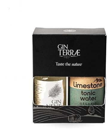 Astuccio Gin Terræ & Tonic – Kit Premium per 2 Cockatails | Idea Regalo Gourmet | Gift Box Artigianale Italiana | Astuccio Regalo con Mini Gin 10 cl e Tonic Limestone 20 cl