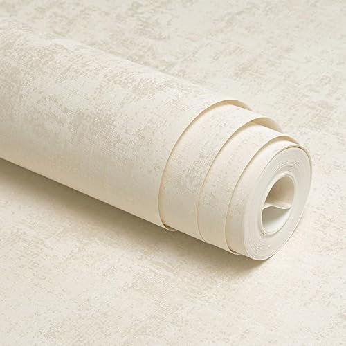 Snewvie Vliestapete Industrielle strukturierte Betoneffekt Zement Beige Shabby Chic Deckenpapier Abnehmbare Naturstein Tapete für Schlafzimmer Wohnzimmer Flur Decke