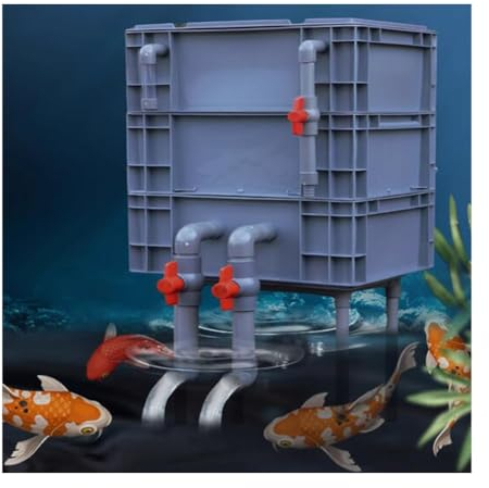 Boîte De Filtration pour Aquarium, Système De Circulation D'eau Externe Pour Étang À Poissons DIY, Débit D'eau Réglable, Pompe Et Média Filtrant Non Inclus ( Couleur : Grey , Taille : 60x40x70cm )