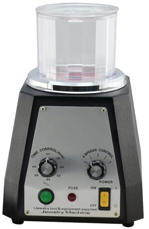 SACLMD Tumbler Magnetico,Bicchiere di gioielleria,Finitore di lucidatore di Gioielli,Mini Macchina per lucidare macinatura Magnetica,Macchina di Finitura per Gioielli in Argento Dorato