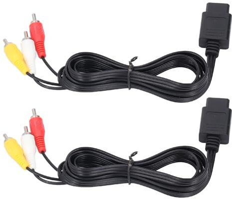 2er-Pack Farbcodiertes 5,9 Fuß Langes AV-Kabel, Sound- und Video-Composite-Kabel N64, SNES, NGC TV-Spiele, Hochwertige Audio-Video-Verbindung Spielekonsolen