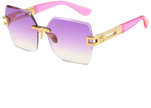 HCHES Women's Sunglasses Women Borderless Trimming Square Sun Glasses Lady's Summer Eyewear UV400,A4,One size