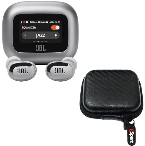 JBL Live Buds 3 True Wireless Noise Cancelling Earbud Bundle with gSport Case (Silver)