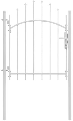 Sufrk Gartentor Zaunelemente Gartenzaun GartentüR Gartenzaun Metall Garden Fence ZauntüR Stahl 1x1,75 m Weiß