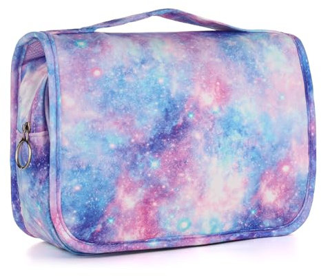 Vipdeal Kinder-Kulturbeutel zum Aufhängen für Mädchen und Jungen, Violett-Galaxie