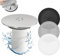 Couvercle de siphon de douche chromé avec 3 protections en silicone, 90 mm/115 mm, couvercle de bonde de douche à débit rapide (blanc)
