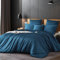 Gezu Bettwäsche Baumwolle 135x200cm Blau Petrol Mako Satin Baumwollesatin Bettwäsche 2 Teilig Einzelbett Bettwäsche 100% Baumwolle Weiche Bettbezug 135x200 und Kissenbezüge 80x80 mit Reissverschluss