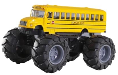 Perfeclan Schulbus Spielzeug, Gelbes Druckguss Bus Spielzeug, Kreativ, Leicht, Tragbar, Zurückziehbares Auto, Monstertruck für Kinder