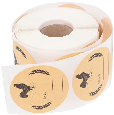 Amosfun Egg Box Packaging Labels Self-Adhesive Chicken Egg Carton Stickers Kraft Jars Stickers Adhesive Labels for Farmers Identification
