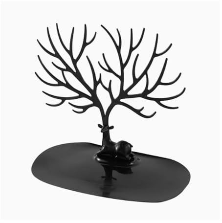 Schmuckhalter, Hirsch-Schmuckständer, Ohrringe, Ohrstecker, Armband, Aufbewahrungstisch, Organizer, Schmuck-Display, erstes Schmucktablett, Präsentationsständer(Antler jewelry holder - Black)