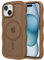 ZTOFERA for iPhone 15 Magnetic Case, Curly Wave Frame Silicone Case Compatible with MagSafe Translucent Matte Shockproof Phone Cover, Brown