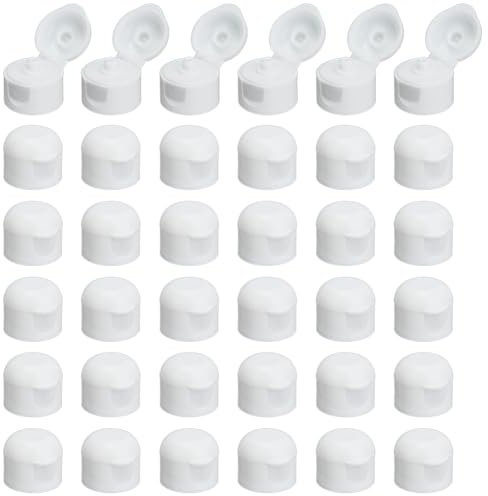 OLYCRAFT 36pcs 20/410 Dome Shaped Flip Top Dispensing Cap White Replacement Condiment Caps Reusable Plastic Bottle Cap Flip Top Lids Squeeze Bottles Dispensing Caps for Shampoo - Inner Diameter 20mm