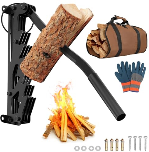 Hebitod Spaccalegna Manuale, Spaccalegna a mano,Spaccalegna manuale da parete, Spaccalegna a mano, Taglialegna a Risparmio di Lavoro, Spacca Legna, Wood Splitter, nero