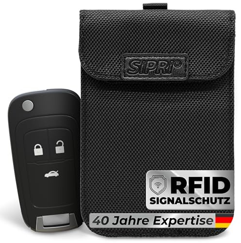 SiPRi® KEYSAFE – RFID Hülle Keyless Go Schutz für Autoschlüssel | RFID Blocker Tasche gegen Signal-Diebstahl | Funk Autoschlüssel Etui mit Premium Abschirmung