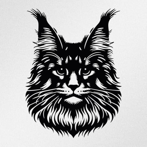 myrockshirt Wildkatze Main Coon Cat Leopard Gepard 25cm Aufkleber Sticker Farbe&Größe wählbar Autoaufkleber
