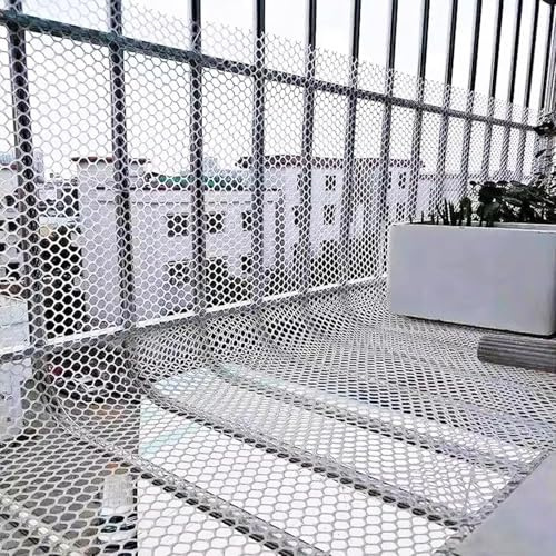 Weißer Gartenzaun aus Kunststoffgeflecht, sechseckiger Gartenzaun, extra Langer Hühnerdrahtzaun, temporäres Gebäudebarrieregeflecht(1.2x3m/3.94x9.84ft)