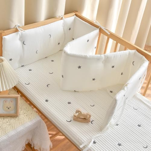 PTKG Randpolsterung Babybett,Kinderbett Seitenschutz,Abnehmbar Als Randpolsterung,Kinderbettgitter zum Vertikalen,Superdicker Antikollisions Teppich,fürs Bett Kopfschutz,C1,120 * 28cm
