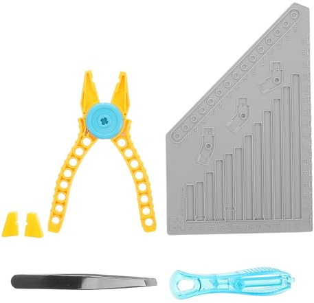 Bausteinspielzeug mit Zange und Messlineal Entferner Satz für Modellbau | Kunststoff, Tragbar für Reise und Zuhause, für Bausteine und Modellbausätze, 1 Satz