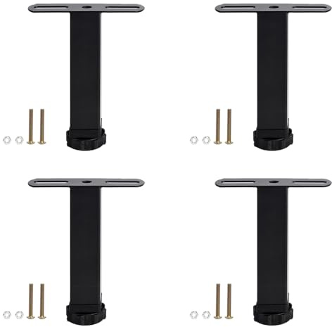 Pied Canapé Rechange Noir, Lot de 4 Pied Canapé Rechange Pattes Meuble Carrés Jambes Canapé Acier Laminé à Froid | Peint Pieds d'Armoire Hauteur Optionnelle: 15-38cm Pieds Table pour Support 28cm/11
