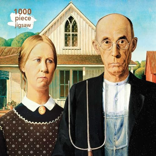 Puzzle - Grant Wood: American Gothic: Unser faszinierendes, hochwertiges 1.000-teiliges Puzzle (73,5 cm x 51,0 cm) in stabiler Kartonverpackung