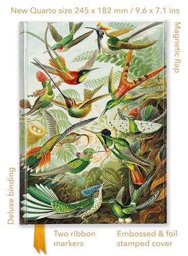 Premium Notizbuch Quartformat: Ernst Haeckel, Kolibris: Unser hochwertiges, liniertes Blankbook mit festem, künstlerisch geprägtem Einband und ... Quartformat Notizbuch mit Magnetverschluss)