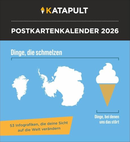 Katapult Postkartenkalender 2026 - 53 Infografiken, die deine Sicht auf die Welt verändern: Komplexes Wissen, klar visualisiert: Wochen-Kalender zum ... beliebten Grafiken aus dem Katapult Magazin