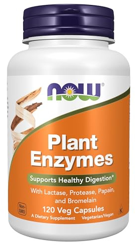 NOW Foods Supplements, Plant Enzymes with Lactase, Protease, Papain and Bromelain, 120 Veg Capsules