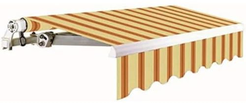 Tenda Da Sole Avvolgibile A Barra Quadra. Può Essere Fissata Sia A Soffitto Che A Parete. Barra Di Torsione Mm 35X35X1,2. Rullo In Alluminio Ø Mm 60X1,2. Supporti Braccio In Alluminio (Mm 47X28X1,20 + Mm 37X20X1,20). Arganello 1/11, Peso Tessuto 280 Gr./M