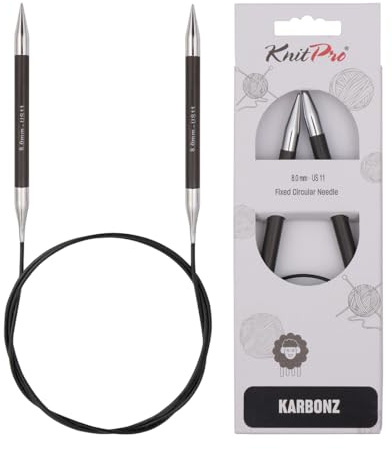 KnitPro Karbonz Fixed Circular Needles 24 (60cm) | 8.00mm