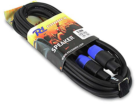 Power Dynamics PD Connex CX25-5 Professional Speaker Cable - 5m NL2 Male-to-Male Lead for DJ, PA & Audio Equipment Connections, Durable Flexible Design, 2x1.5mm Conductors, 8mm Diameter