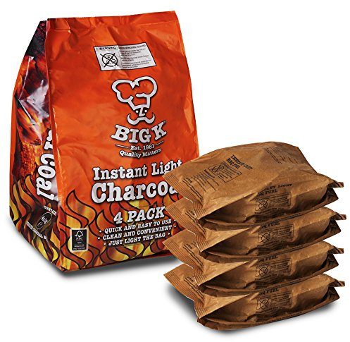 Big K Instant Light Charcoal, 4x1kg, Pack of 1