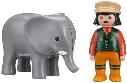 Playmobil - Soigneuse avec Éléphanteau, Coffret de Figurine - 9381 Coloré